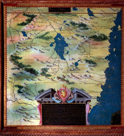 Sydafrika (Mozambique) Kort lavet af Stefano Bonsignori (? -1589) italiensk kosmograf og maler. Omkring 1581. Firenze, Palazzo Vecchio, Sala del Mappamondo af Stefano Buonsignori