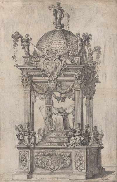 Filip IV af Spaniens katafalke, ca. 1665 af Stefano Camogli