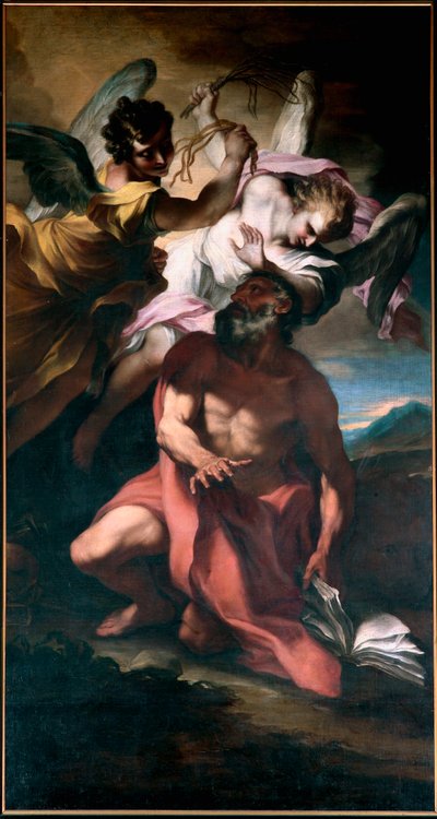 Sankt Jerome flagella af engle Maleri af Stefano Maria Legnani (il Legnanino) (1660-1715) Gener, San Girolamo-kirken af Stefano Maria Legnani