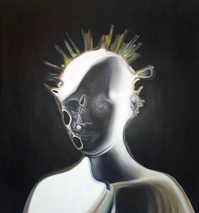 Surrealistisk abstrakt portræt af Stefano Mazzolini