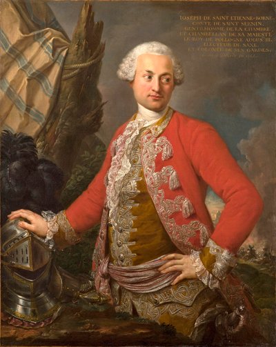 Portræt af Joseph de Saint Étienne Borne, Comte de Saint Sernin, kongelig polsk og kurfyrstsaksisk kammerherre, kaptajn af garde og generaladjudant for infanteriet, 1755 af Stefano Torelli