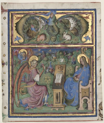 Oprindelig M[issus est] Udskåret fra en Antiphonary: Bebudelsen, 1430-1438. af Stefano da Verona