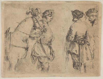 En stang, der holder en hest ved tøjlen, ca. 1662. af Stefano della Bella