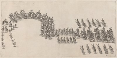 En procession af 60 kavalerer og fakkelbærere af Stefano della Bella