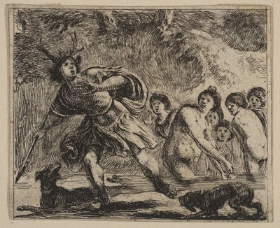 Acteon, fra Game of Mythology Game of Mythology, 1644. af Stefano della Bella