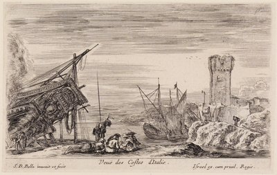 Udsigter fra havne (Vues de ports de mer): Udsigt over den italienske kyst af Stefano della Bella