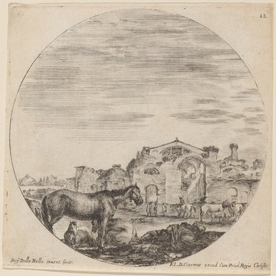 Bade af Diocletian og Hyrde Sovende, 1646. af Stefano della Bella