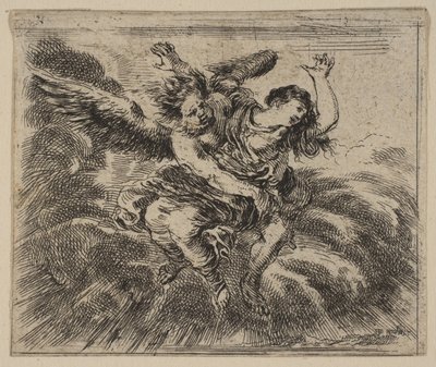 Boreas og Oreithyia, fra Game of Mythology Jeu de la Mythologie, 1644. af Stefano della Bella