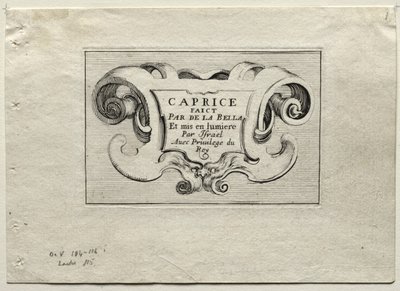 Caprices: Titelside. af Stefano della Bella