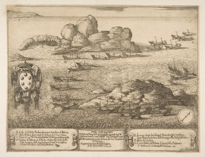 Tilfangetagelse af to galejer ved Byserta, 1628. af Stefano della Bella
