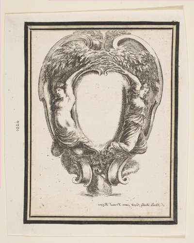 Kartouche med ænder og nymfer, 1647. af Stefano della Bella
