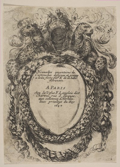 Patron med titel: New Inventions of Cartridges, 1647. af Stefano della Bella