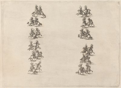 Kavalerer kæmper i to kolonner, 1652. af Stefano della Bella