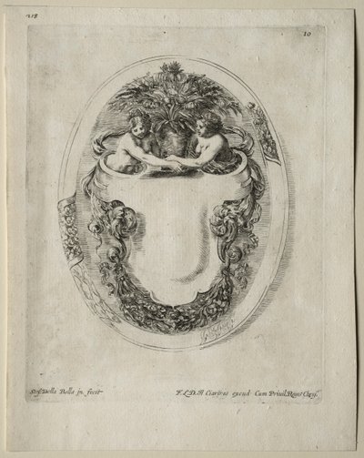 Samling af forskellige caprices og nye designs af kartoucher og ornamenter: nr. 10. af Stefano della Bella