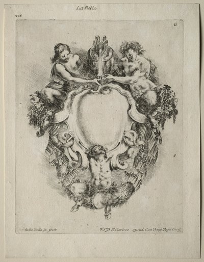 Samling af forskellige caprices og nye designs af kartoucher og ornamenter: nr. 11. af Stefano della Bella