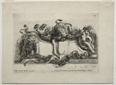 Samling af forskellige caprices og nye designs af kartoucher og ornamenter: nr. 18. af Stefano della Bella