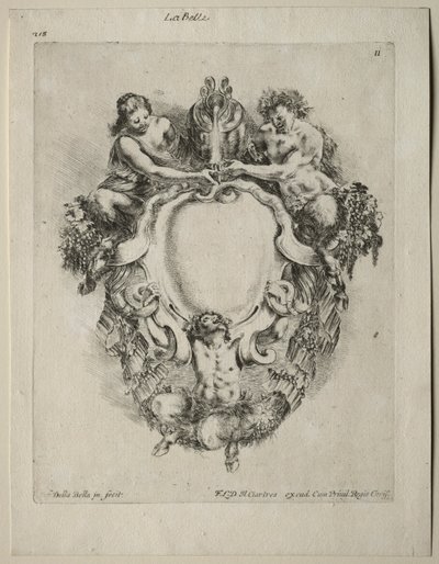 Samling af forskellige caprices og nye designs af kartoucher og ornamenter: nr. 11 af Stefano della Bella