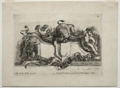 Samling af forskellige caprices og nye designs af kartoucher og ornamenter: nr. 18 af Stefano della Bella