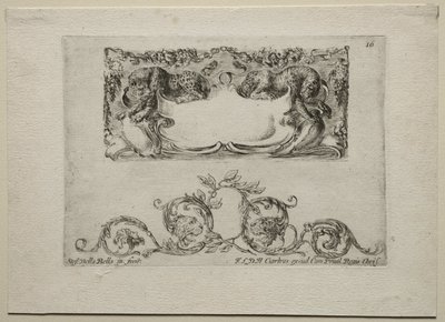 Samling af forskellige caprices og nye designs af kartoucher og ornamenter: nr. 16 af Stefano della Bella