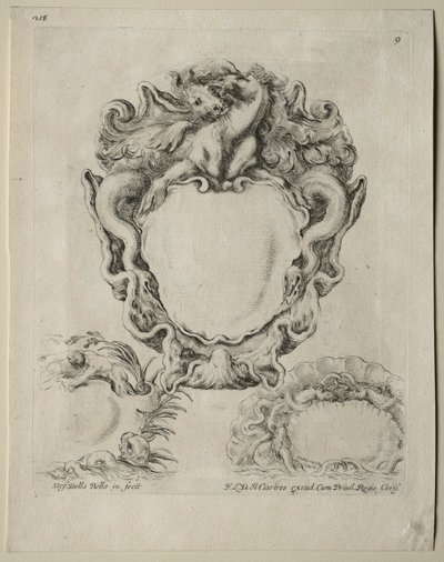 Samling af forskellige Caprices og nye designs af kartoucher og ornamenter: nr. 9. af Stefano della Bella