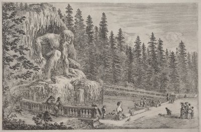 Kolossal statue af Appenninerne af Stefano della Bella