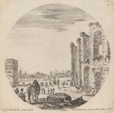 Colosseum og Konstantinbuen, 1646. af Stefano della Bella