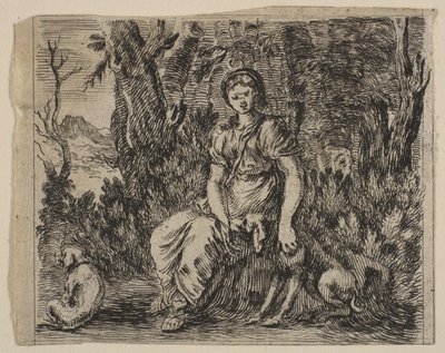 Diana, fra Game of Mythology Game of Mythology, 1644. af Stefano della Bella
