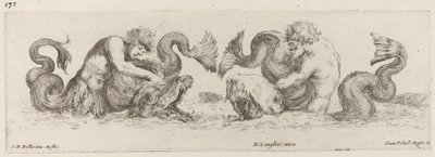 Delfiner og tritoner, sandsynligvis 1648. af Stefano della Bella