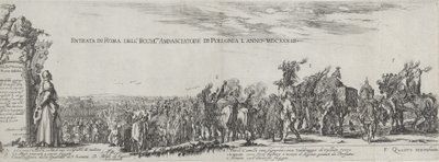 Den polske ambassadørs indrejse i Rom, 1633. af Stefano della Bella
