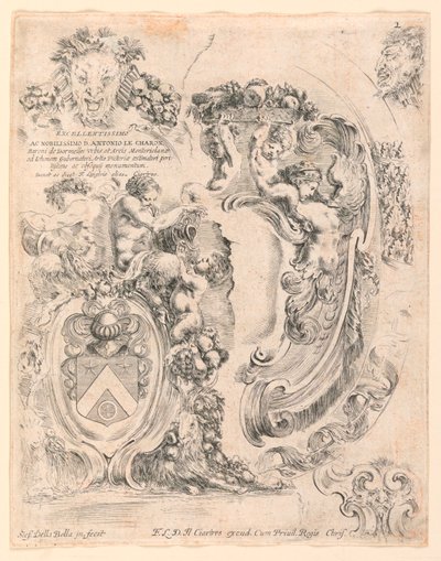 Beklædning og detaljer til beklædning, nr. 2 fra "Samling af forskellige luner og ni opfindelser af mapper og ornamenter" af Stefano della Bella