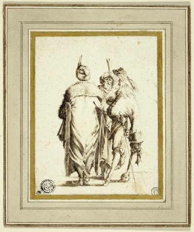 Europæisk hofmand og to tyrkere i samtale af Stefano della Bella