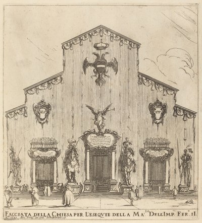 Facaden af San Lorenzo-kirken, Firenze, 1637. af Stefano della Bella