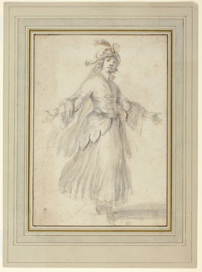Kvindelig danser i et eksotisk kostume af Stefano della Bella