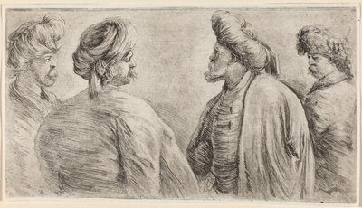 Fire tyrkere iført turban af Stefano della Bella