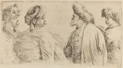 Fire tyrkere iført turban af Stefano della Bella