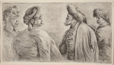 Fire tyrkere med turbaner af Stefano della Bella