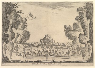 Fjerde scene, havet, fra gudernes ægteskab Le nozze degli Dei, 1637. af Stefano della Bella