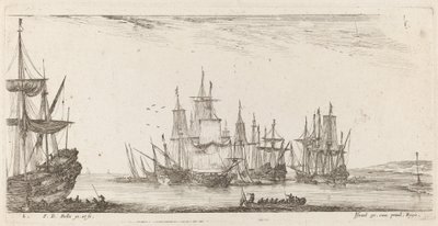 Gruppe af skibe, 1644. af Stefano della Bella