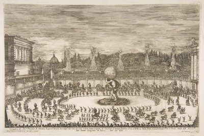 The Celebrating World: Entrance of Cosimo III de Medici, 1661. af Stefano della Bella