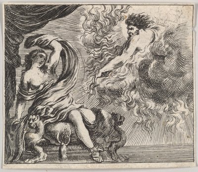 Jupiter og Semele, fra Game of Mythology Game of Mythology, af Stefano della Bella