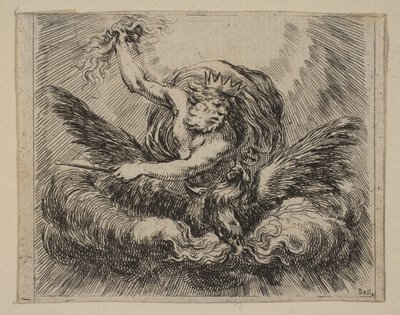 Jupiter, fra Game of Mythology Game of Mythology, 1644. af Stefano della Bella