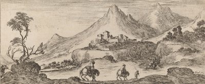 Landskab med slot, 1641. af Stefano della Bella