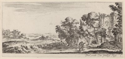 Landskab med ruiner, i eller før 1647. af Stefano della Bella