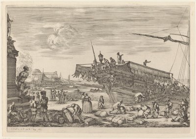 Lastning af et skib, sandsynligvis ca. 16541655. af Stefano della Bella