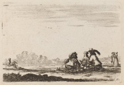 Herrer og damer i samtale, 1642. af Stefano della Bella