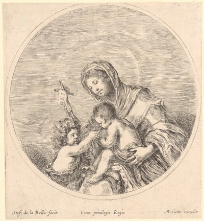 Maria med barnet og Johannes Døberen af Stefano della Bella