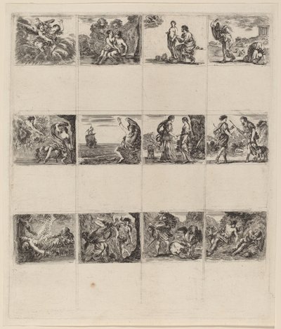 Mytologiske spillekort, 1644. af Stefano della Bella