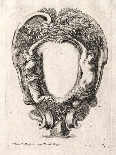 Ny model til en kartouche, 1647. af Stefano della Bella