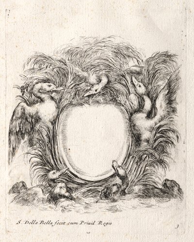Ny model til en kartouche, 1647. af Stefano della Bella