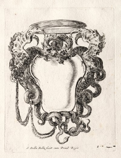 Ny model til en kartouche, 1647. af Stefano della Bella